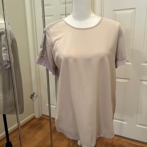 Rebecca Taylor Silk Short-Sleeve Blouse.